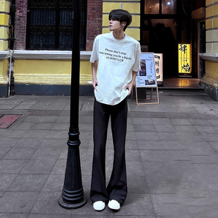 那不勒斯cleanfit西裤男款夏季517弯刀微喇裤子高腰显瘦休闲长裤