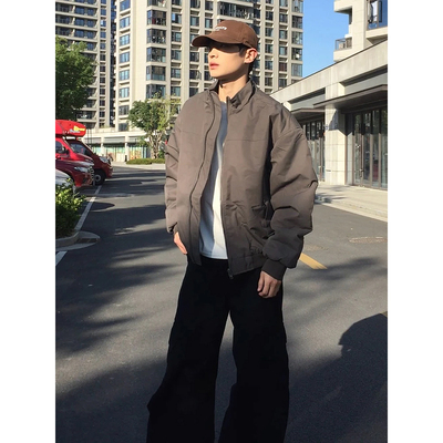 美式立领羽绒棉服男款秋冬季夹棉