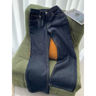 cleanfit痞帅纯色丹宁牛仔裤男春季高腰直筒牛仔裤宽松阔腿微喇裤