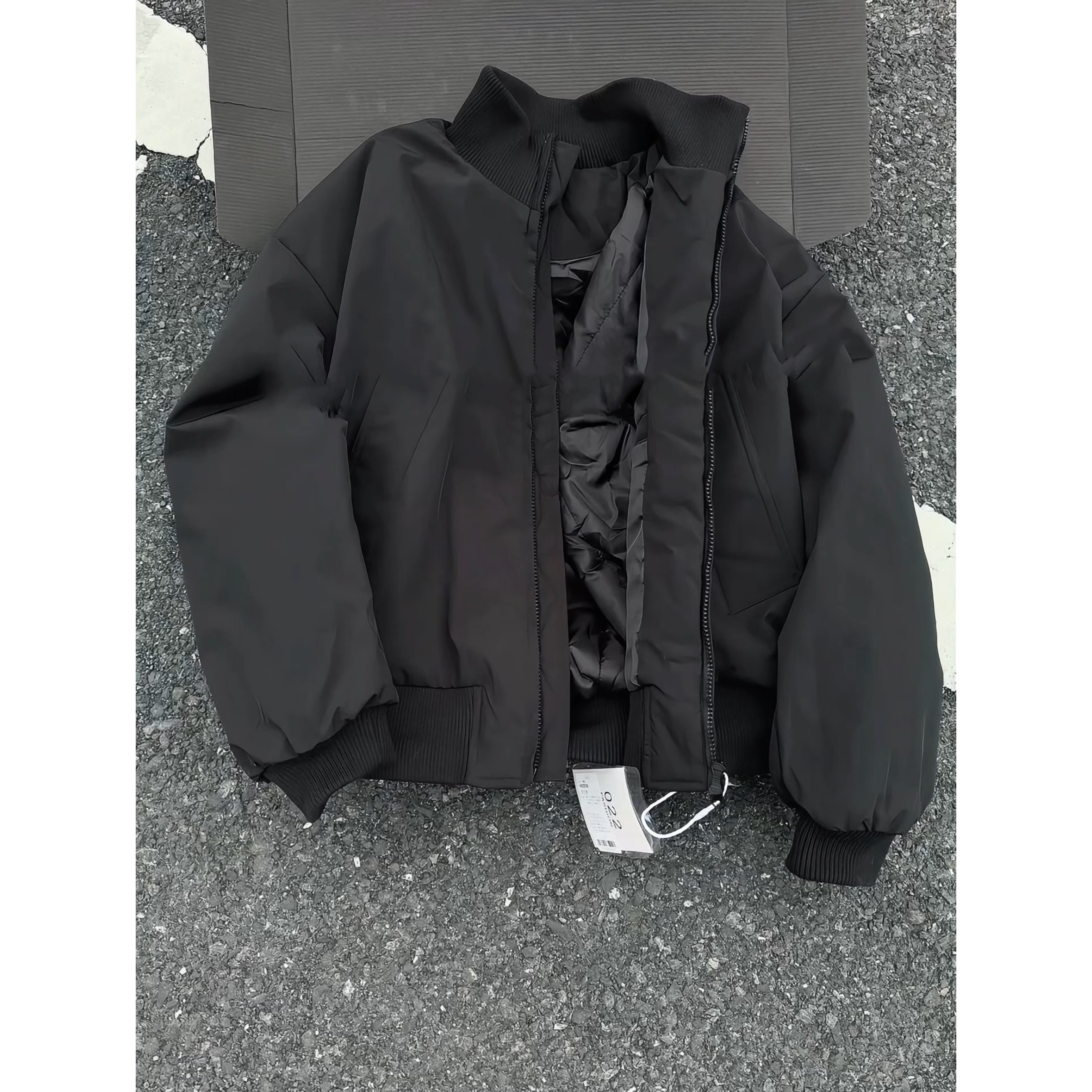 黑色美式飞行夹克棉服男秋冬