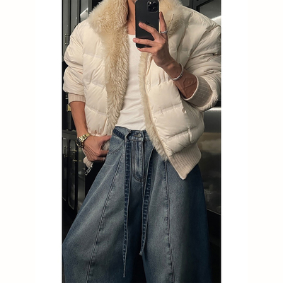 双面穿座山雕羽绒棉服男款冬季