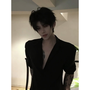 那不勒斯长袖衬衫男款春秋人夫感穿搭痞帅上衣禁欲系西装内搭衬衣