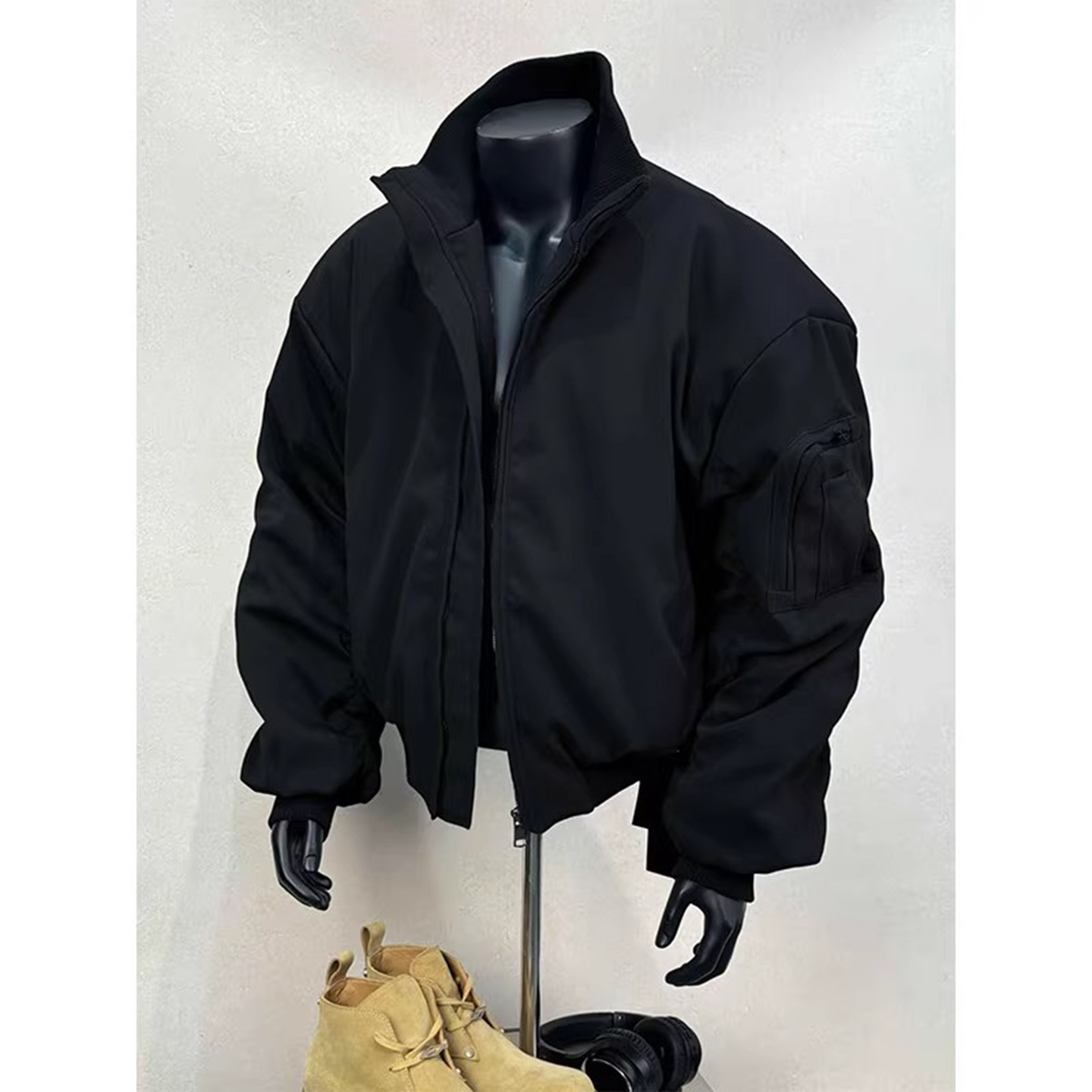 美式廓形飞行夹克棉服男秋冬短款