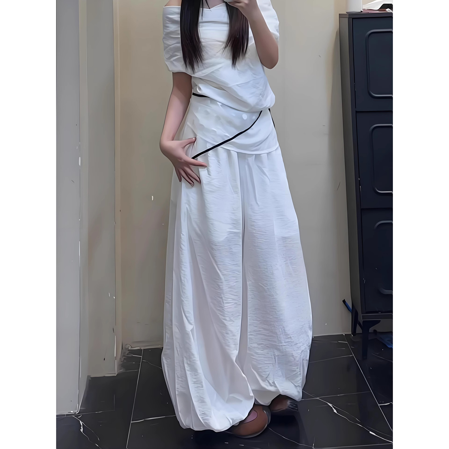 复古高级感天丝亚麻裤女夏bf慵懒