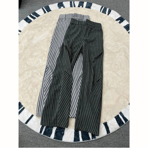 美式复古鱼骨条纹卫裤男女秋季