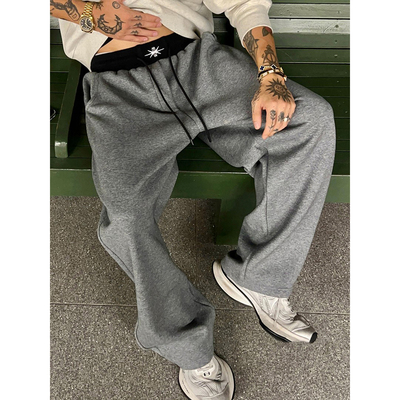 六芒星刺绣弯刀卫裤男款冬季加绒