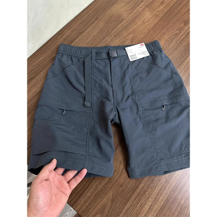 男款 五分裤 夏季 子速干登山工装 多口袋拉链裤 山系户外卡扣腰带短裤