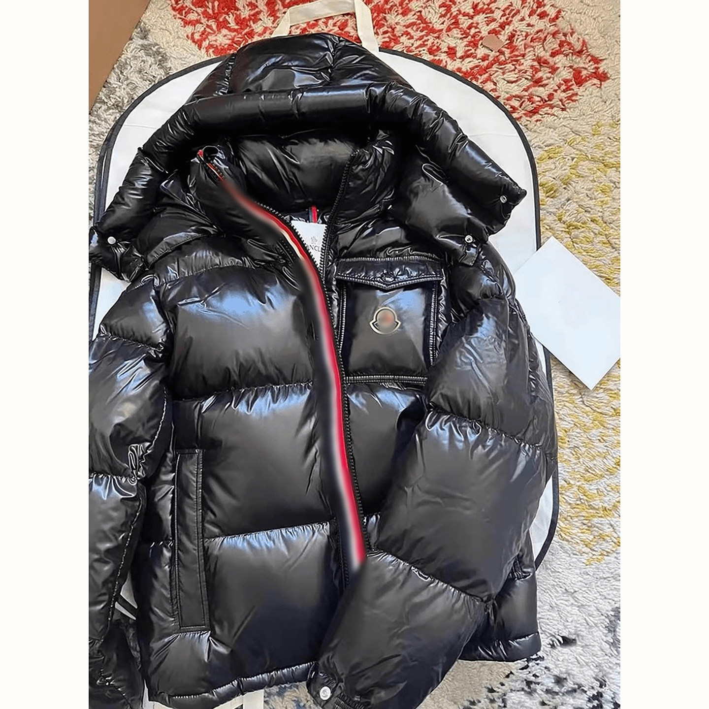 90白鸭绒可拆卸连帽亮面羽绒服男