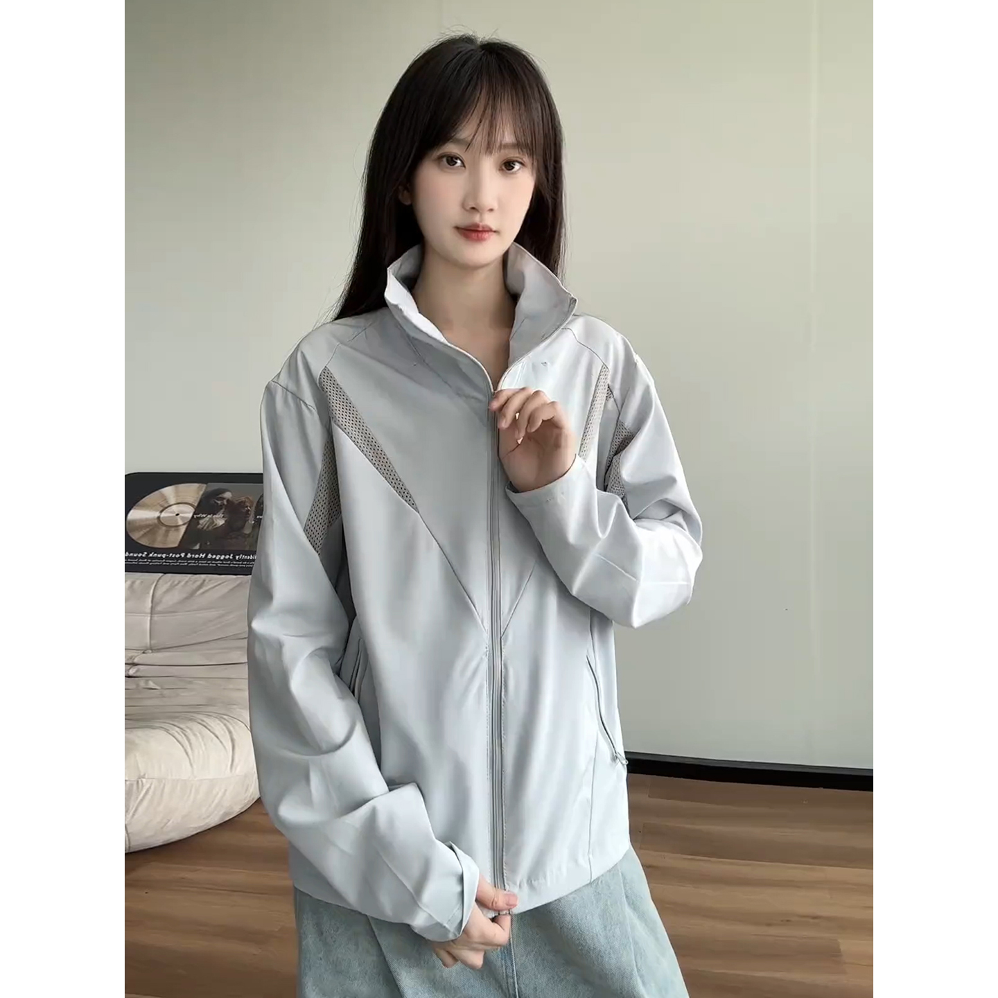 网眼透气防晒衣男款美式轻薄户外