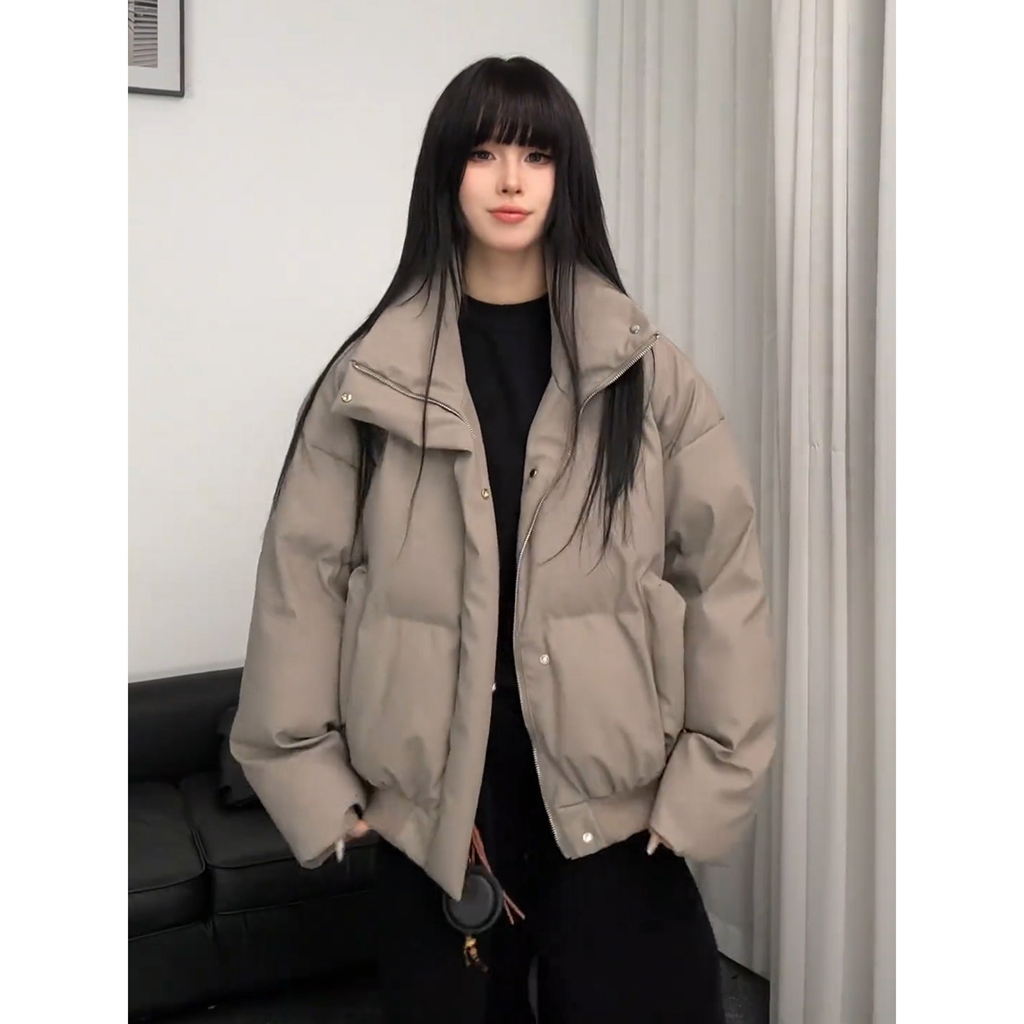 美式短款pu皮夹克羽绒棉服男冬季