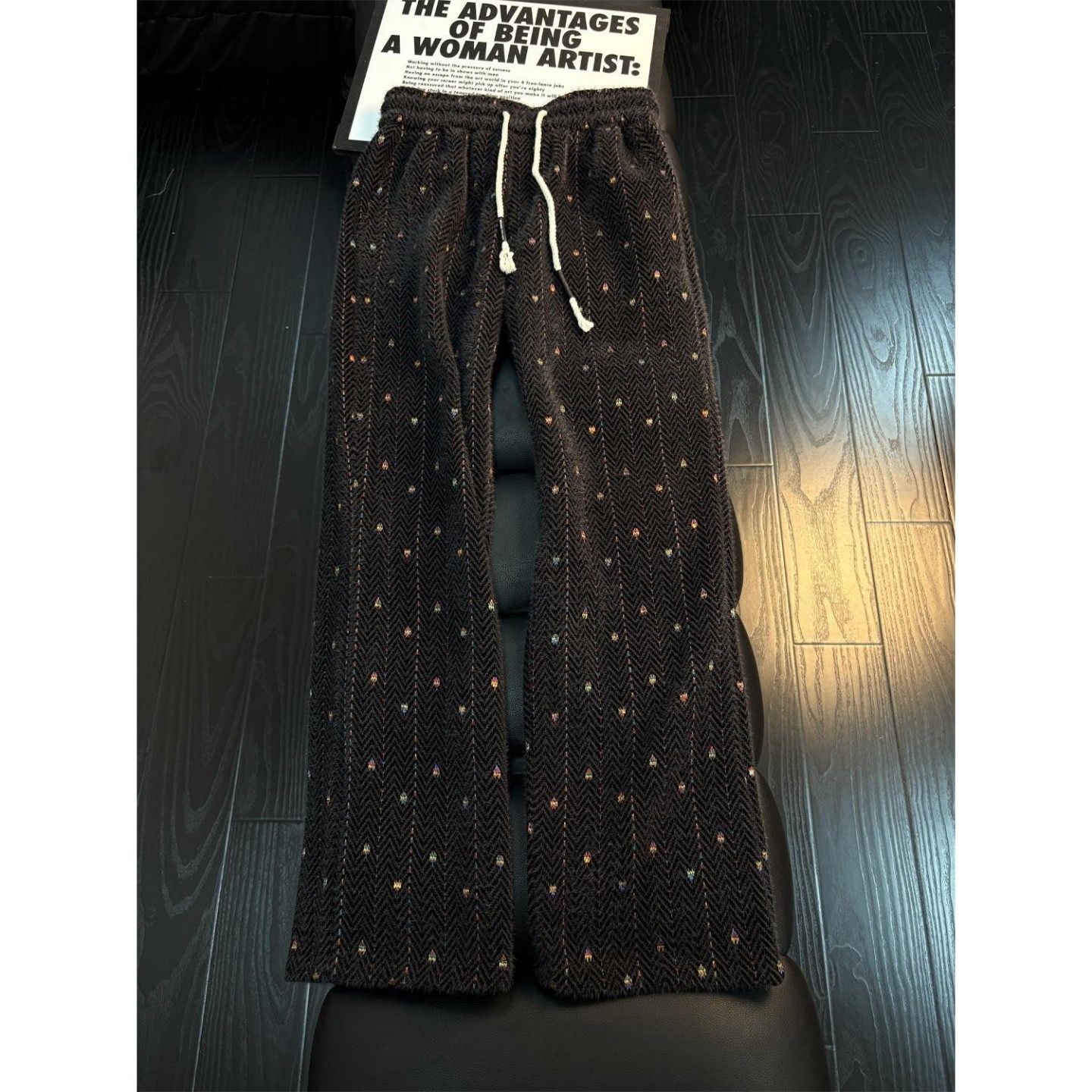 小香风七彩色条纹裤子男款秋冬美式重磅针织卫裤加厚直筒休闲长裤,男装,休闲裤,淘宝优惠券,粉丝福利购,淘宝优惠卷