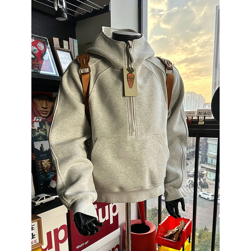 重磅硬挺美式卫衣男款boxy短宽