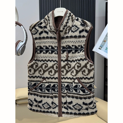 费尔岛双面摇粒绒马甲男秋冬外穿