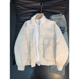 美式cleanfit飞行立领夹克男款春季大口袋工装外套正肩廓形冲锋衣