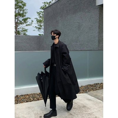 巴尔玛肯双排扣长风衣男生英伦风