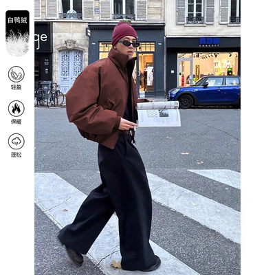 美式bomber廓形夹克羽绒服男款