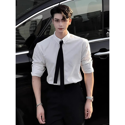 cleanfit冰丝长袖衬衫男英伦雅痞