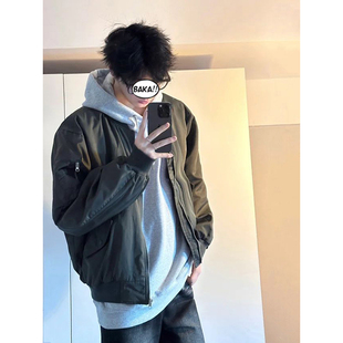 美式cleanfit深秋外套男款春秋季阿尔法飞行员夹克痞帅潮牌棒球服