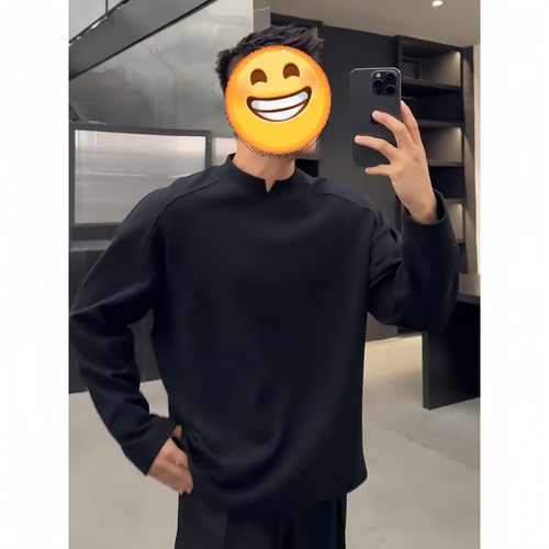 黑色双面德绒小v领打底衫可外穿