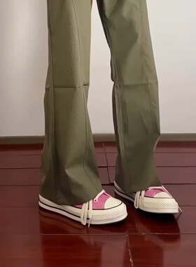 军绿色网眼透气裤子男款夏季薄凉感透气工装裤美式复古弯刀休闲裤