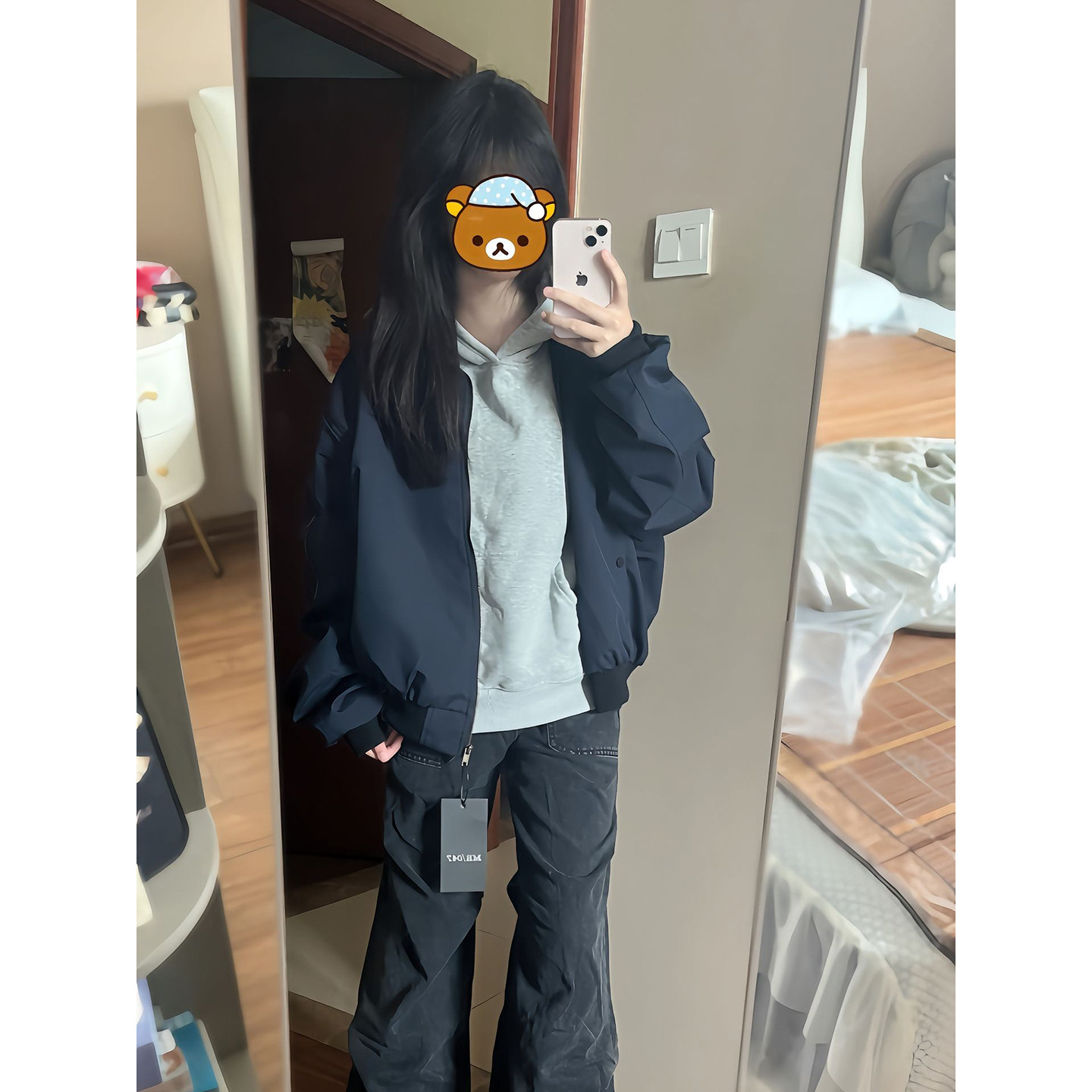 cleanfit藏青色飞行员夹克男女秋季美式短款外套高级感痞帅棒球服,男装,夹克,淘宝优惠券,粉丝福利购,淘宝优惠卷