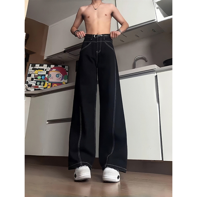 美式解构弯刀牛仔裤男款秋季美式