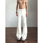 子痞帅高级感弯刀裤 cleanfit白色517版 美式 垂感裤 型微喇西裤 男款