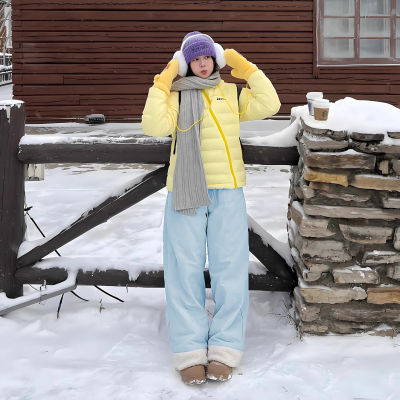 羊羔绒羽绒棉裤外穿冬季滑雪裤