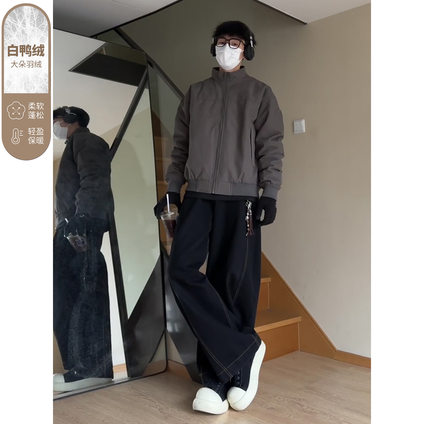 美式三防教练夹克羽绒服男款冬季