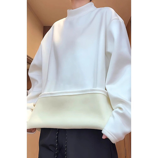 双面德绒高领打底衫男生一件过冬加绒超厚实卫衣加厚保暖长袖t恤