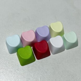 爱心键帽R4高度1u彩色机械键盘PBT键帽客制化DIY粉色蓝色