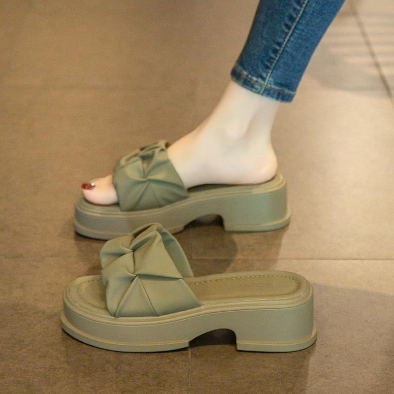 Mostarsea 爆款超火~ 厚底凉拖鞋女夏季外穿2025新款时尚一字拖鞋