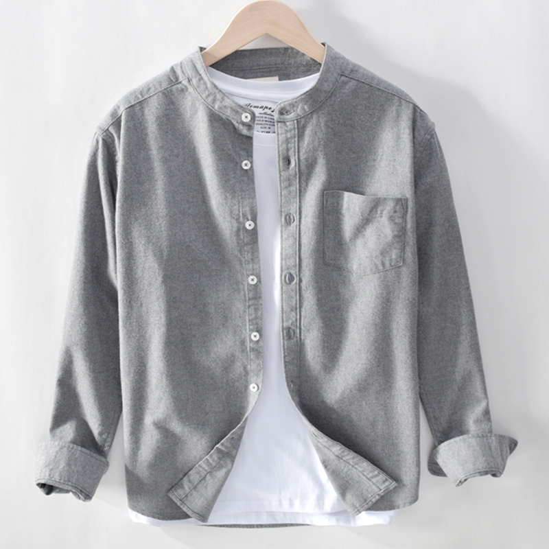 香港复古男装纯棉长袖衬