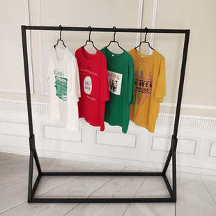 晒衣架单杆式服装店展示架单杠服装架挂衣服架落地衣架中岛架置地