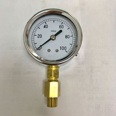 压力表 压力0-100mbar 直径64mm 加加长接头螺纹G1/4 YE-60 膜盒
