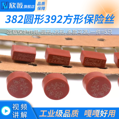 382圆形392方形保险丝T500mA T1A 2A 3.15A 4A 5A 6.3保险管250V