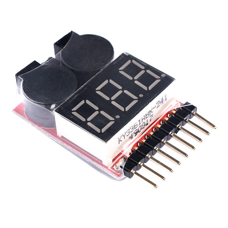 电量显示器/BB响低压报警器电显双功能蜂鸣器1-8S新款二合一 模块