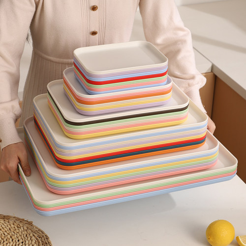 ins托盘长方形大号家用茶盘放水杯茶点蛋糕茶具水果零食收纳盘子