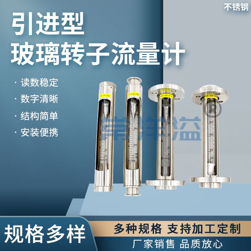 引进玻璃转子流量计G30/R30/F30不锈钢材质液体气体 法兰连接型