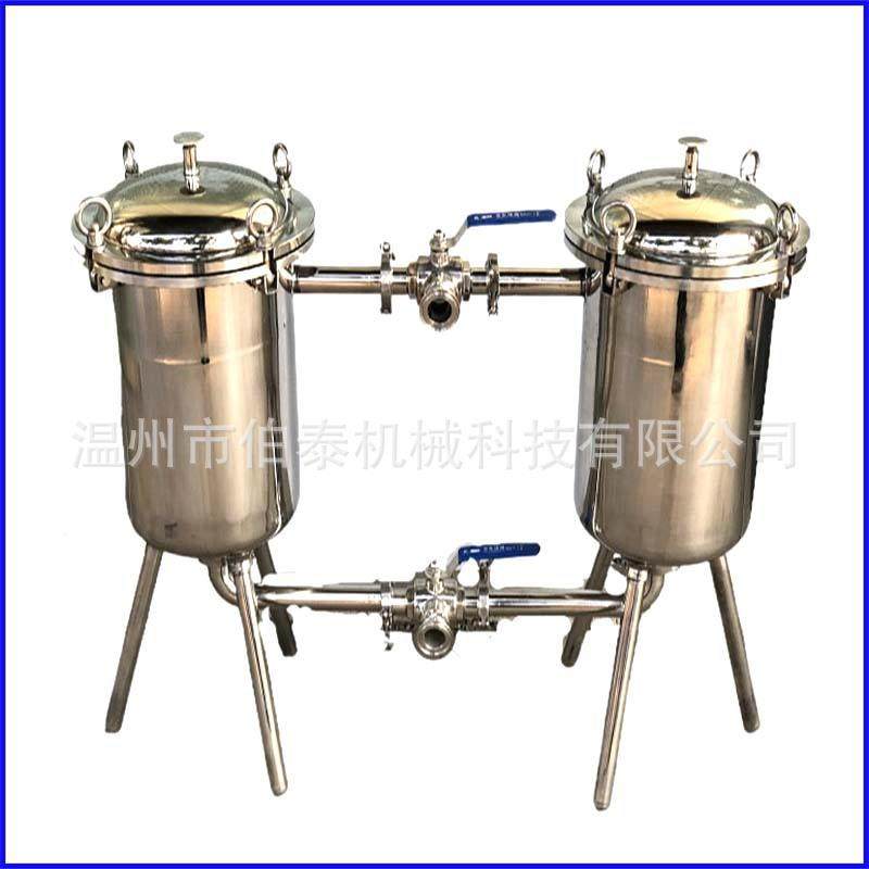 不锈钢双联过滤器适用鲜奶饮料停机更换滤芯净水器流量大精度高