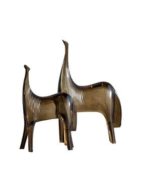 现代北欧对马摆件意式极简软装样板间售楼部书房抽象动物马装饰品