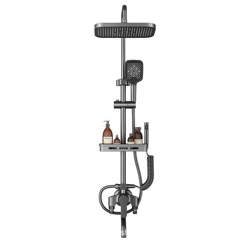 明装淋浴花洒套装洗澡增压全套卫浴沐浴淋雨花晒明管混水阀淋浴器