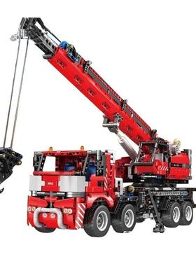 宇星工程系列15061-17093机械吊车儿童益智拼装益智小颗粒积木