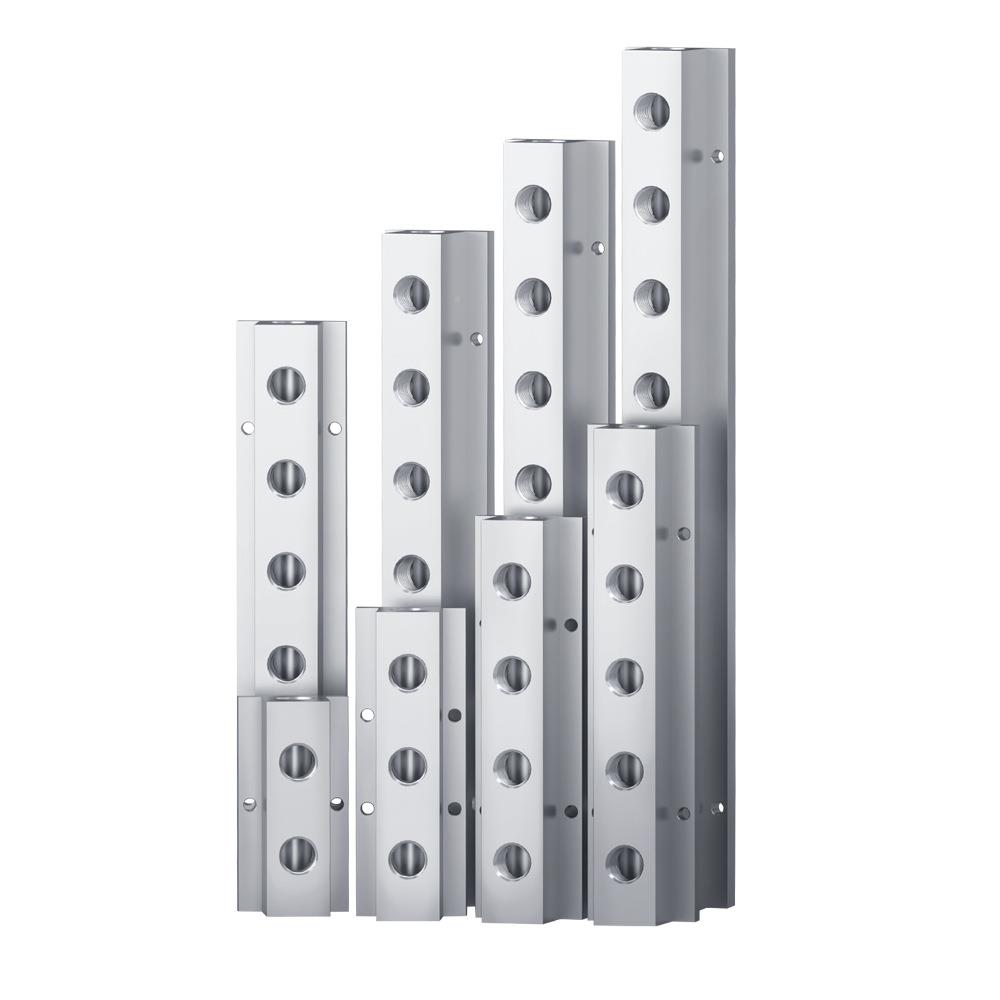 小气型铝条多管路T分气排4分2分气分块流器路分配器模具冷却水排