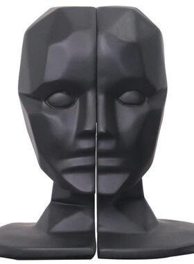 新古典欧式样板房树脂人物摆件别墅家居软装现代人头书档书靠饰品