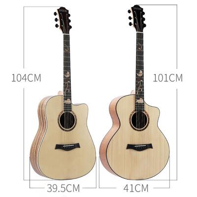 41寸单板民谣吉他guitar云杉木涂鸦指板成人木吉他jita面单乐器