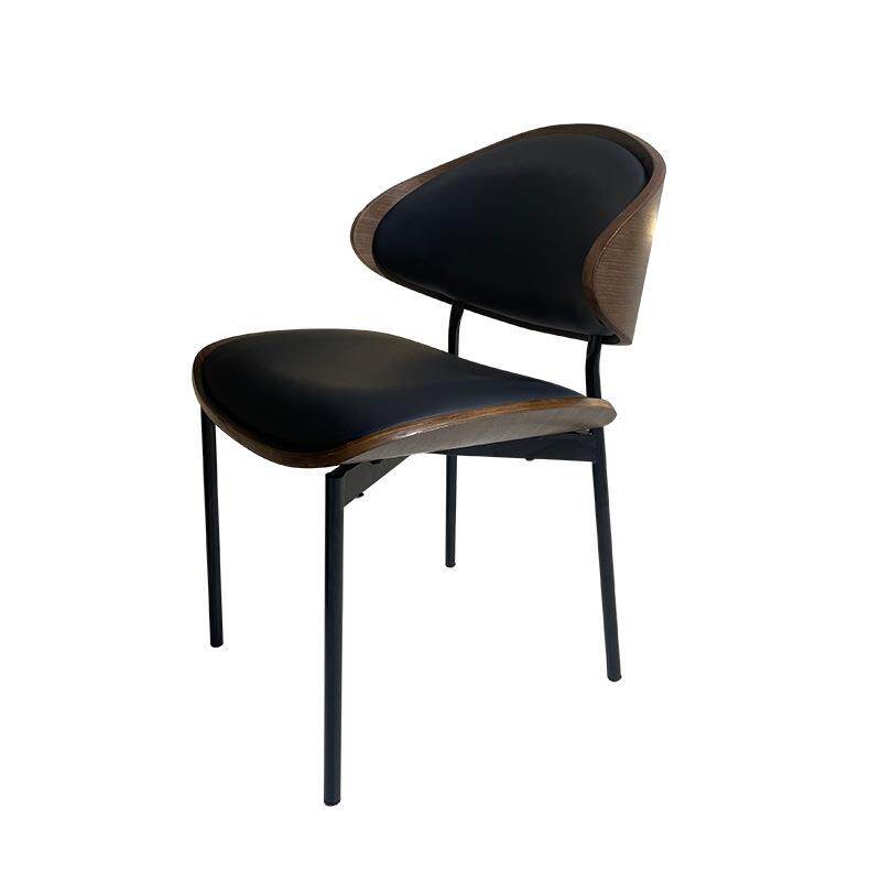 北欧轻奢设计师餐椅现代简约家用书房椅意式原木靠背椅子咖啡耐用