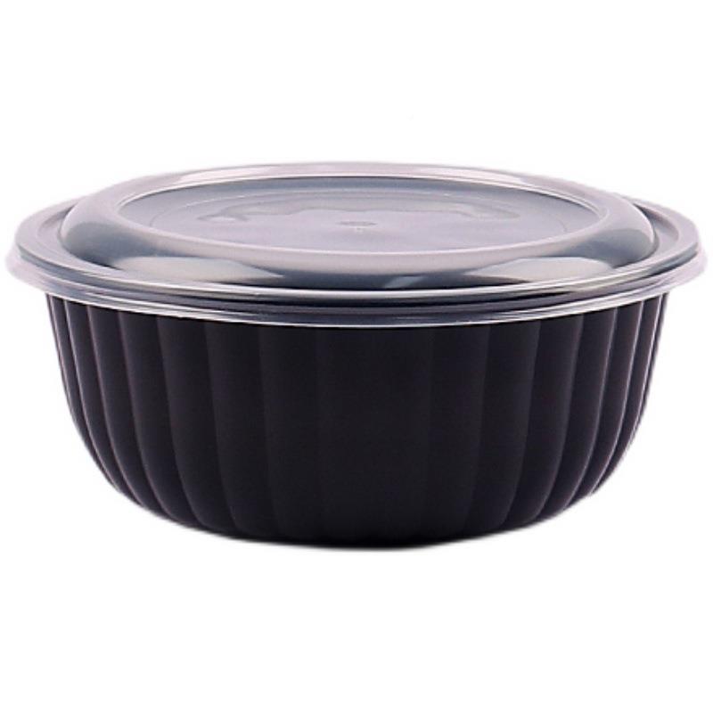 150ml打包盒明形美式餐盒带盖塑料盒子透2圆商用汤粉面寿司外卖高