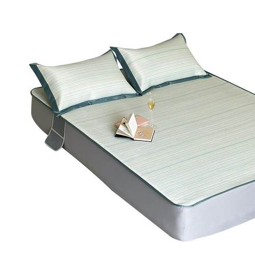 母婴级夏季凉席冰丝席可水洗家用折叠凉感床笠款家用空调软席4