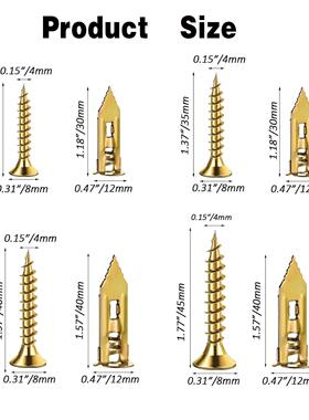 400PCS十字平头自攻螺丝钉木螺钉镀锌加硬纤维钉墙板钉干壁钉